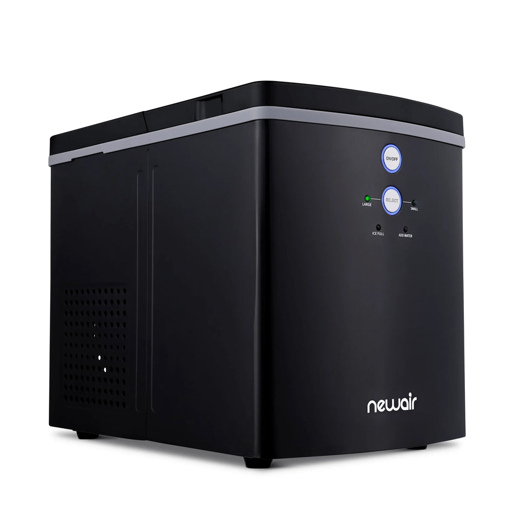 2025 Máquina de hielo de mostrador Newair® – Cubitos en forma de bola, 15 kg/día – Negro