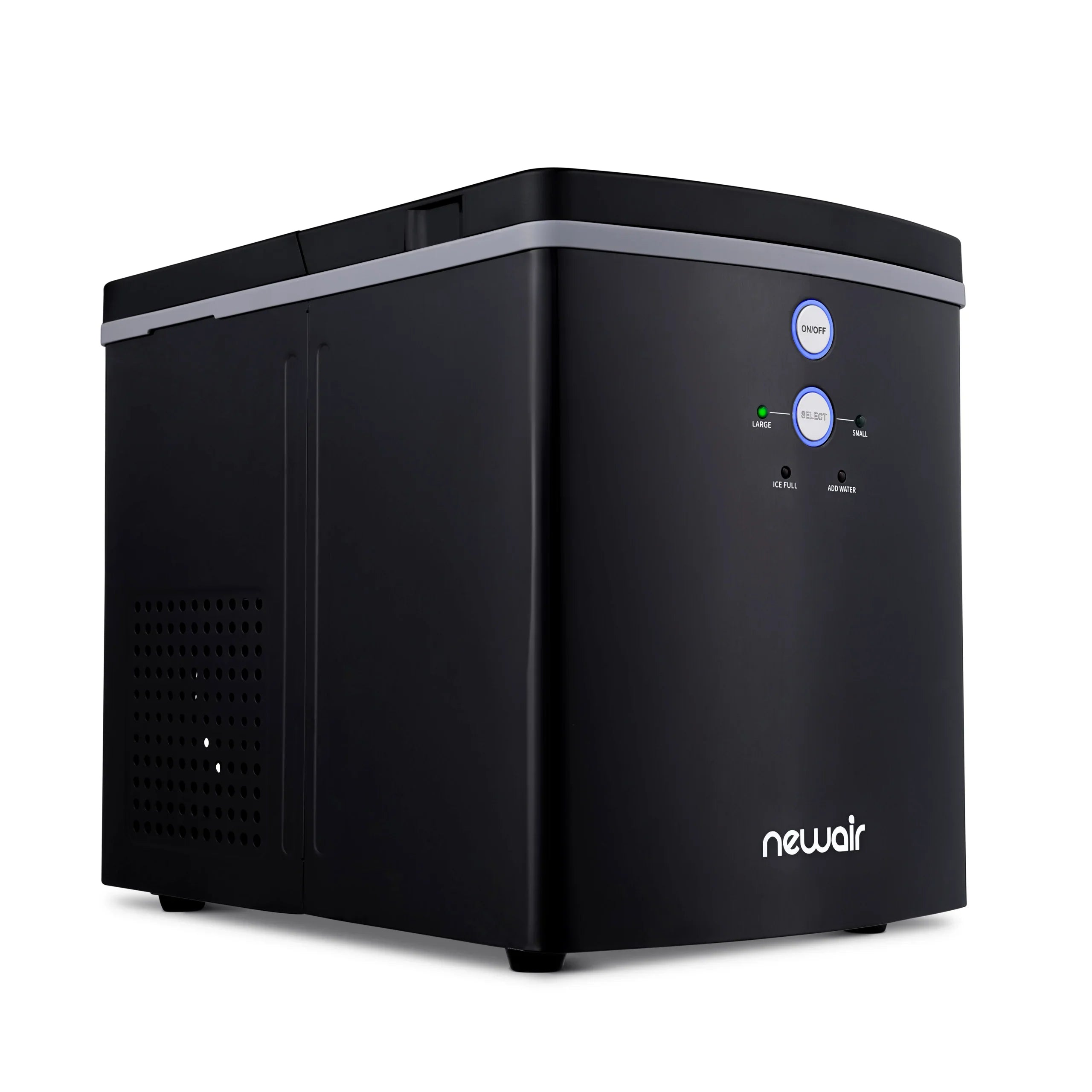 2025 Máquina de hielo de mostrador Newair® – Cubitos en forma de bola, 15 kg/día – Negro