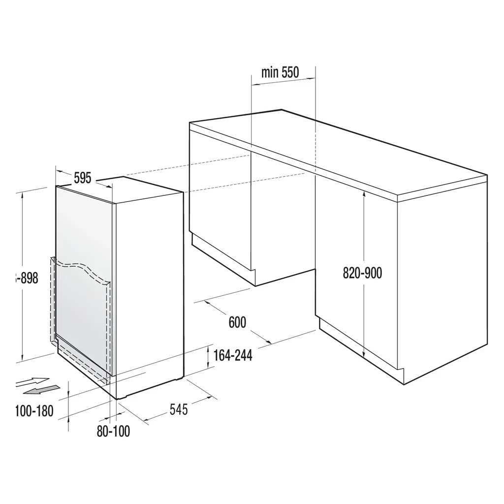 2025 Refrigerador Gorenje EB con puerta fija y control electrónico