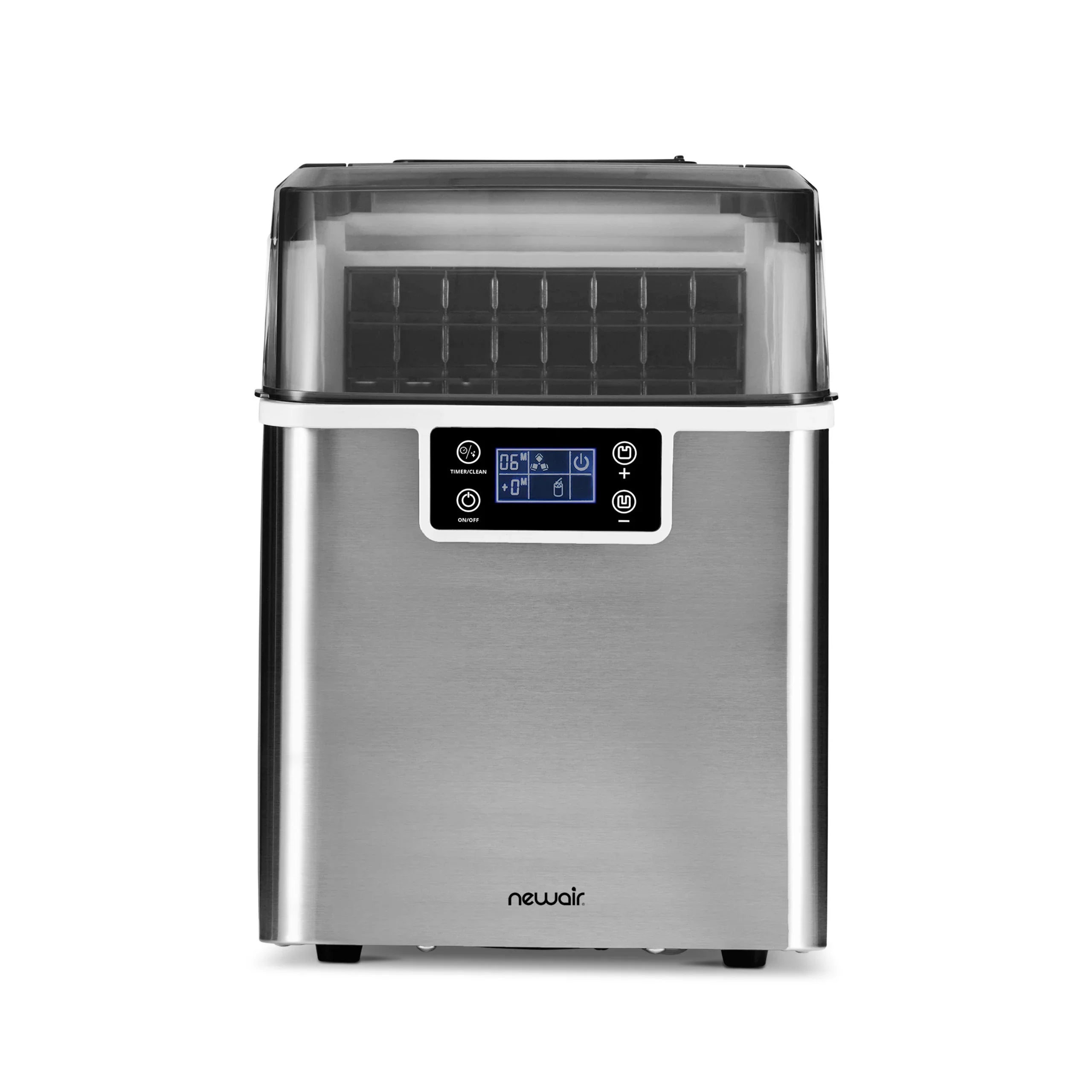 2025 Máquina de Hielo de Encimera Newair® – Cubos de Hielo Transparentes, Acero Inoxidable