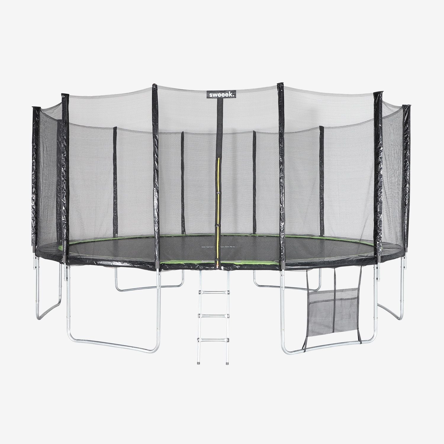 Cama Elástica Con Pack De Accesorios, 490cm, Verde