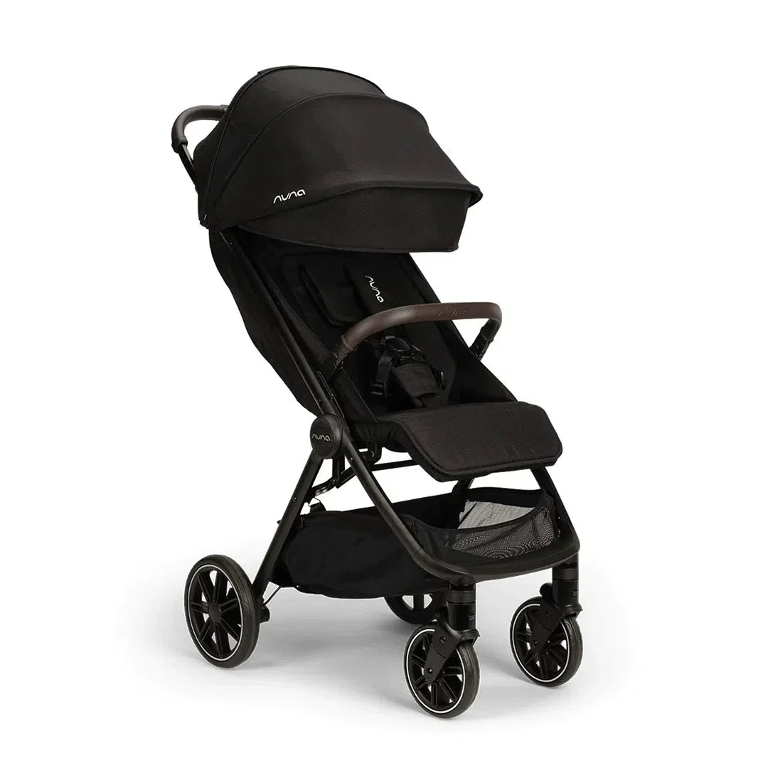 2025 Nuna TRVL LX – Silla de paseo compacta premium en Caviar – Ligera con plegado de una mano y suspensión integral