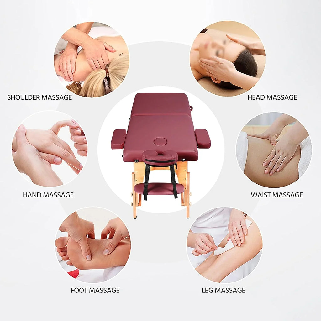 Mesa de Masajes Yaheetech – Mesa Plegable Portátil para Tratamientos, Pestañas, Spa – Mesa de Masaje Ajustable en 2 Secciones con Bolsa No Tejida, 24 pulgadas, Negra