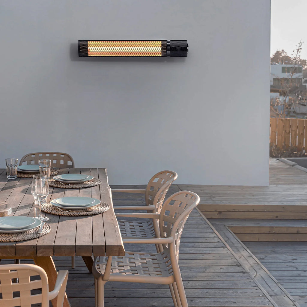 Calefactor de Terraza Infrarrojo de Pared con Mando a Distancia y 2 Niveles de Calor