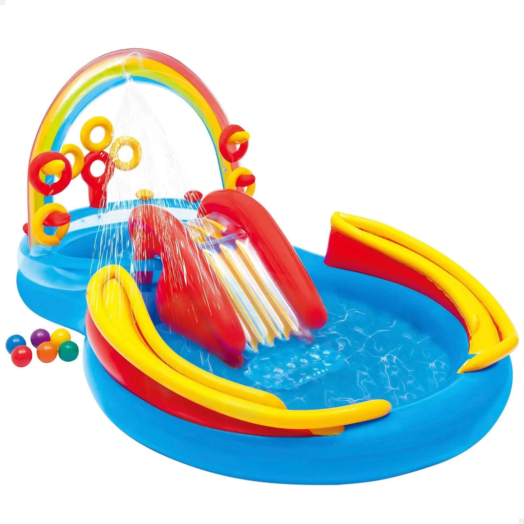 Intex Área de Juego Inflable Jungle Adventure – Piscina con Tobogán y Juegos de Agua para Niños