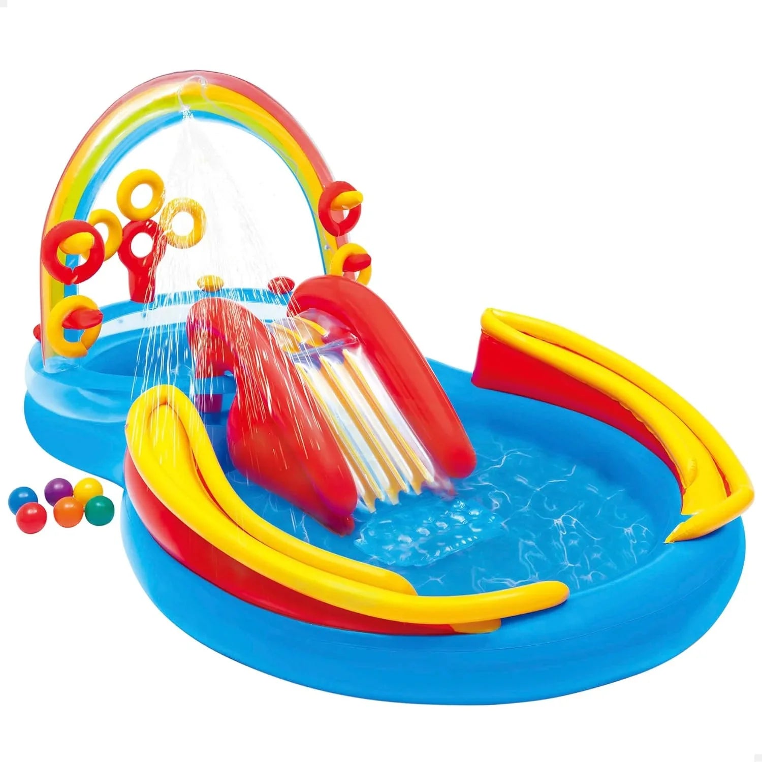 Intex Área de Juego Inflable Jungle Adventure – Piscina con Tobogán y Juegos de Agua para Niños