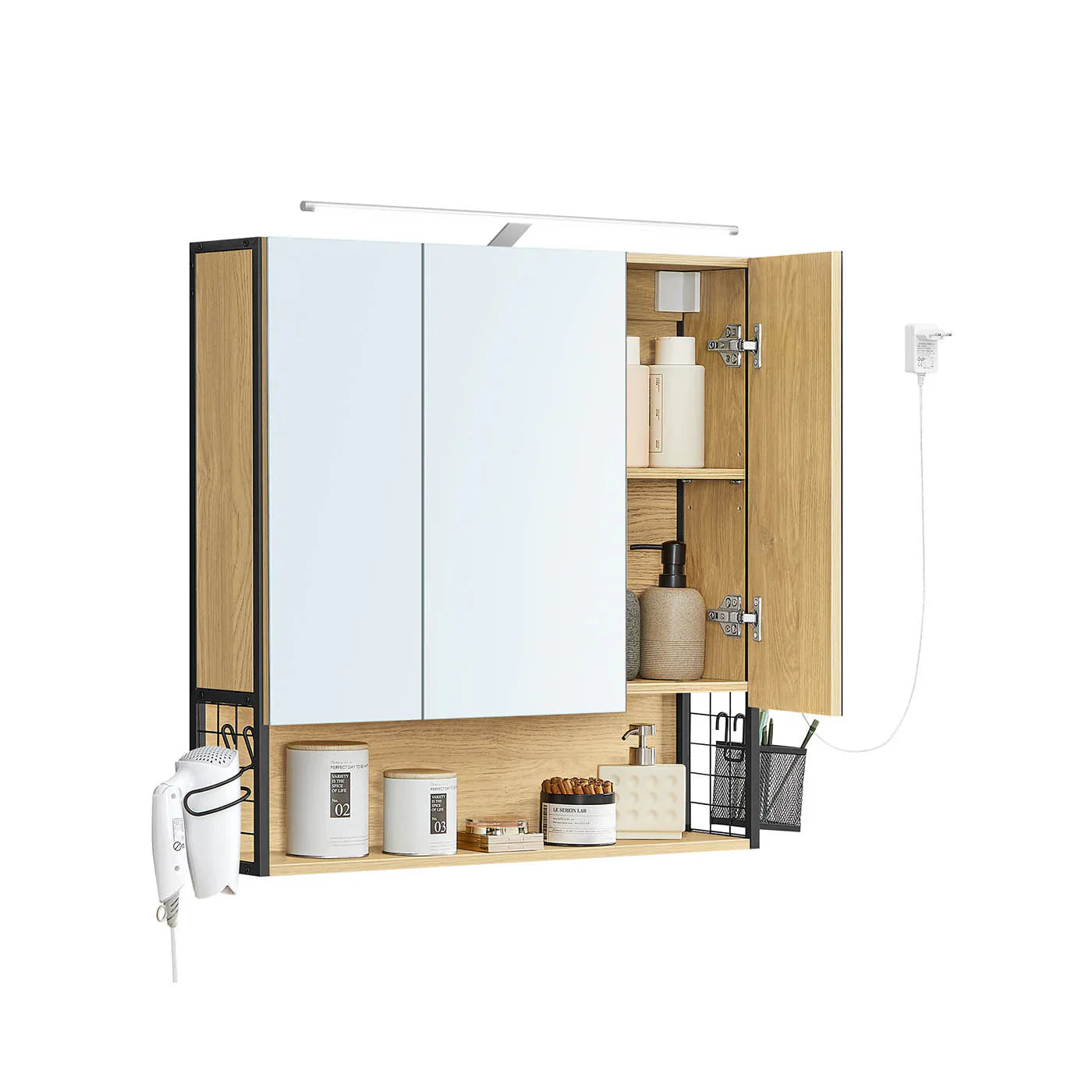 Armario de Baño con Espejo 3 Puertas