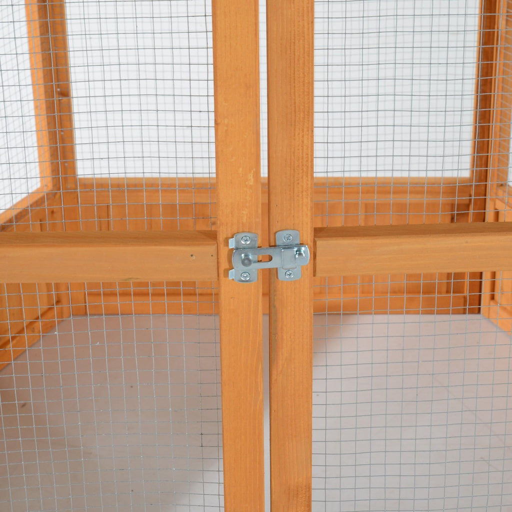 viario Hexagonal Grande de Madera para Exteriores con Techo Cubierto