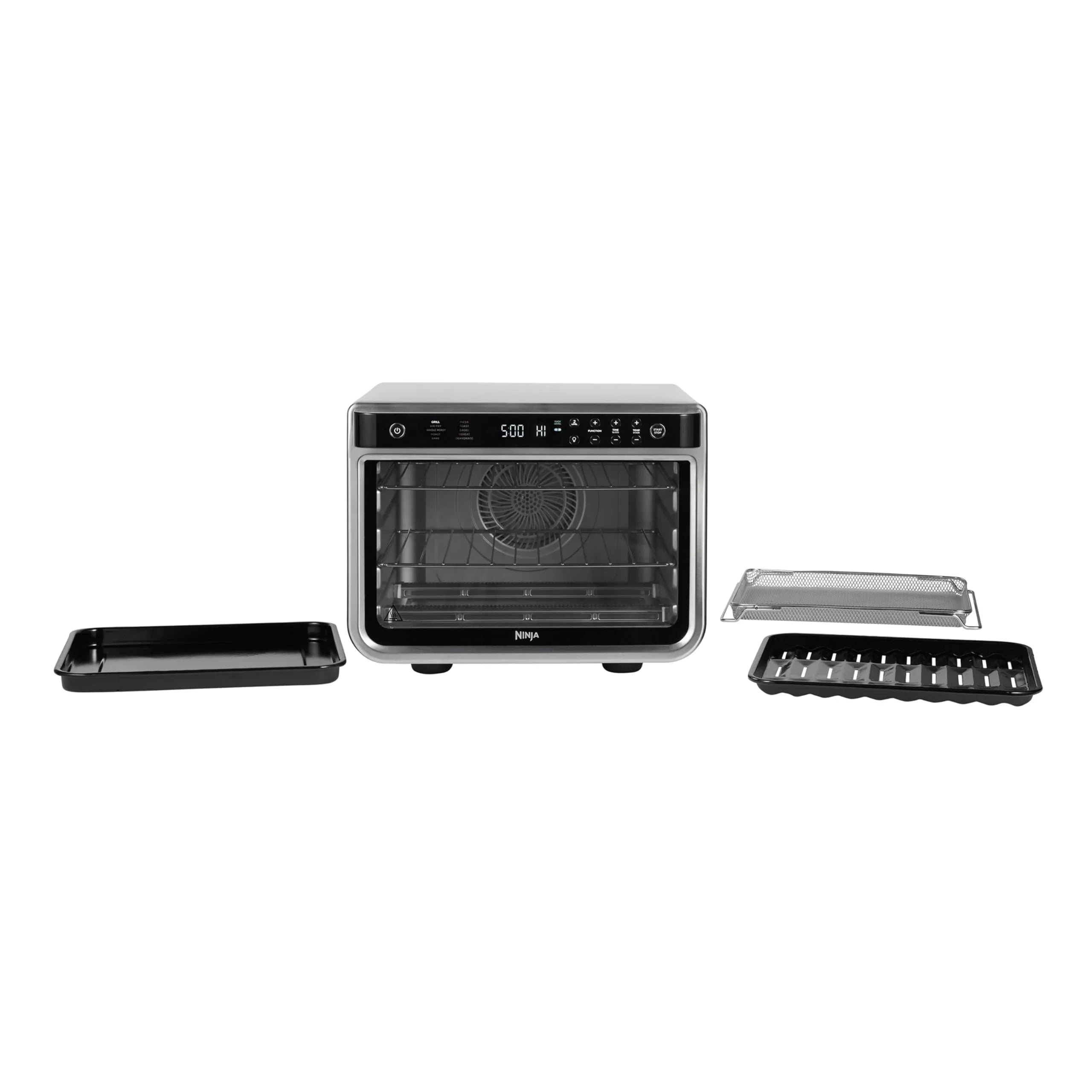 2025 Horno multifunción Ninja Foodi 10 en 1, mini horno portátil para encimera, horno versátil con 10 funciones de cocción; Air Fry, asar, grill, hornear y más, plata/negro DT200EU