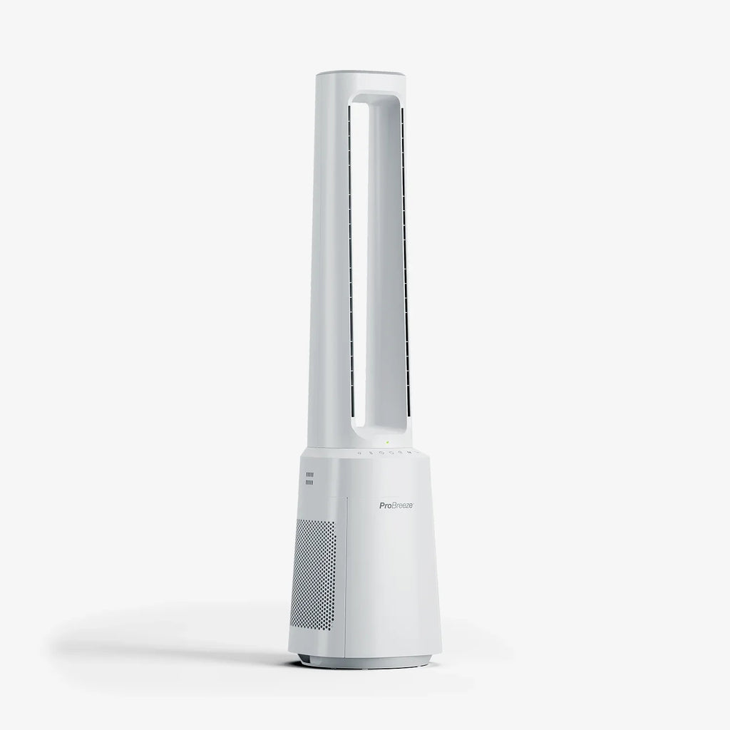 Ventilador torre sin aspas premium OmniAir 41" con purificador de aire - Blanco