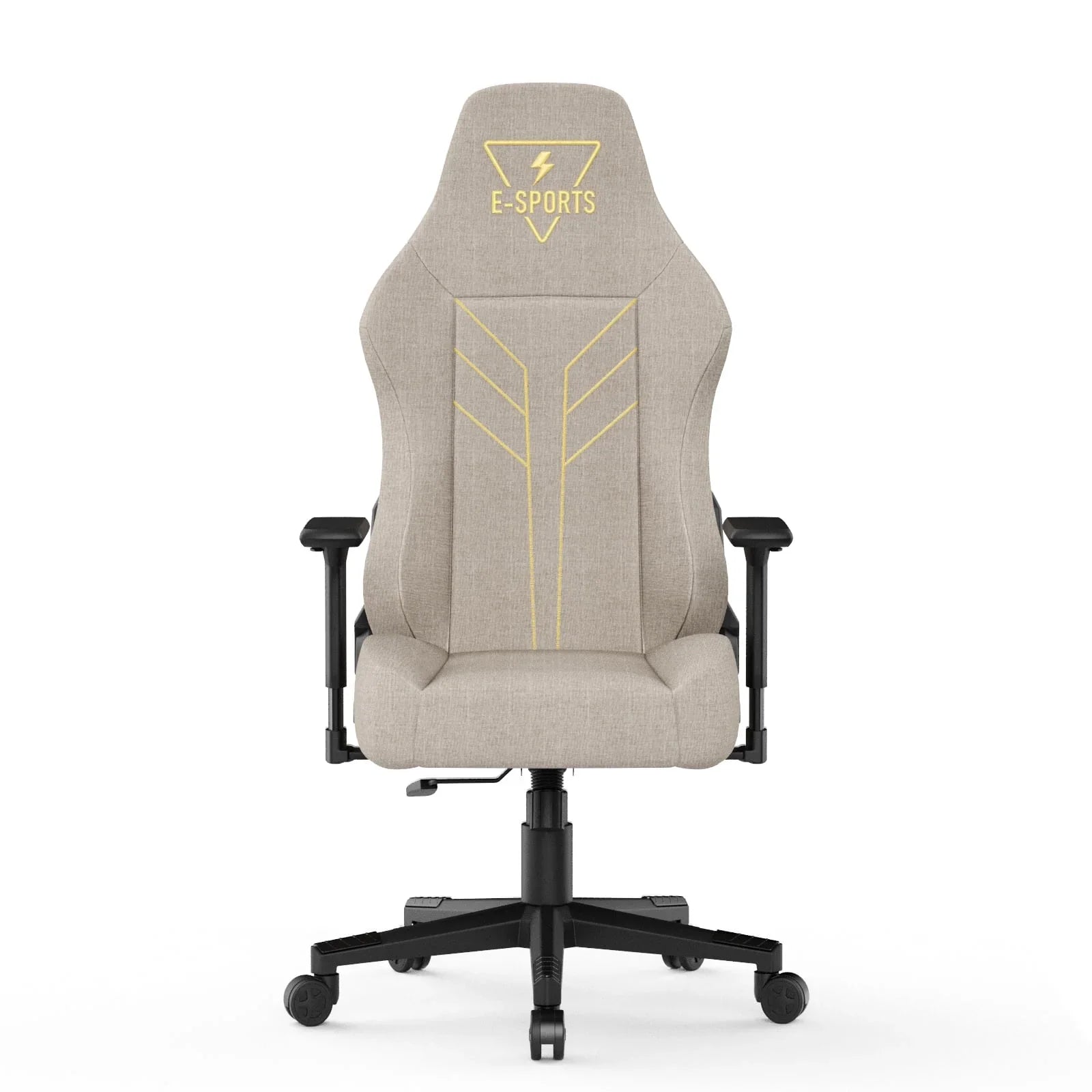2025 Silla ergonómica para juegos Bigzzia con respaldo alto, reposabrazos 3D, altura ajustable y giro de 360°, color beige