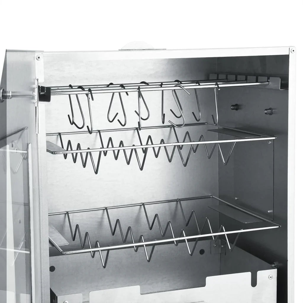 2025 Ahumador 44,5 x 29 x 83 cm con mesa 40 x 28 x 44,5 cm galvanizado – Armario para ahumar plateado