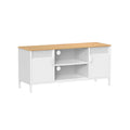 Mueble de TV con Estantes Ajustables Roble y Blanco