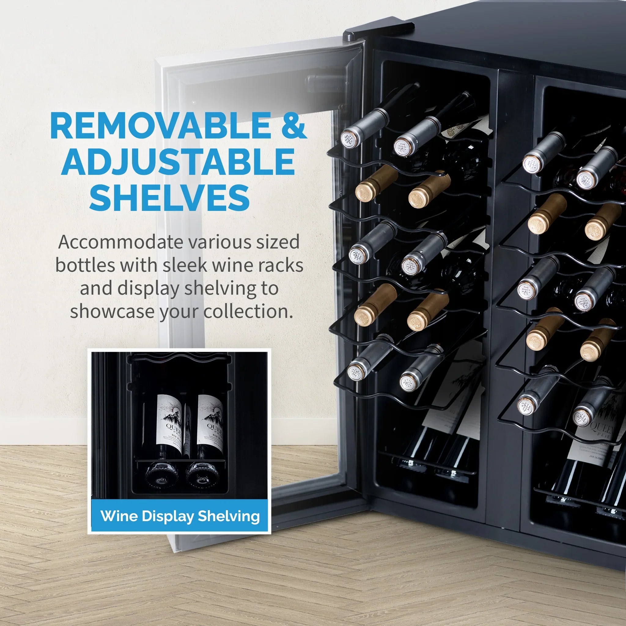 2025 Refrigerador de Vinos Independiente Newair® de Acero Inoxidable – 24 Botellas – 20" con Doble Zona