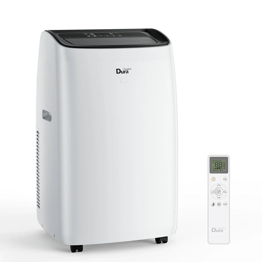 2025 Aire acondicionado portátil DuraComfort – Aire acondicionado, calefacción, deshumidificador y ventilador – 14,000 BTU (ASHRAE) / 10,400 BTU (SACC) – Hasta 450 pies² – Blanco