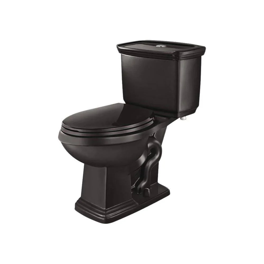 2025 Inodoro alargado negro de alto rendimiento con doble descarga, 2 piezas, 1,0 Gpf / 1,28 Gpf