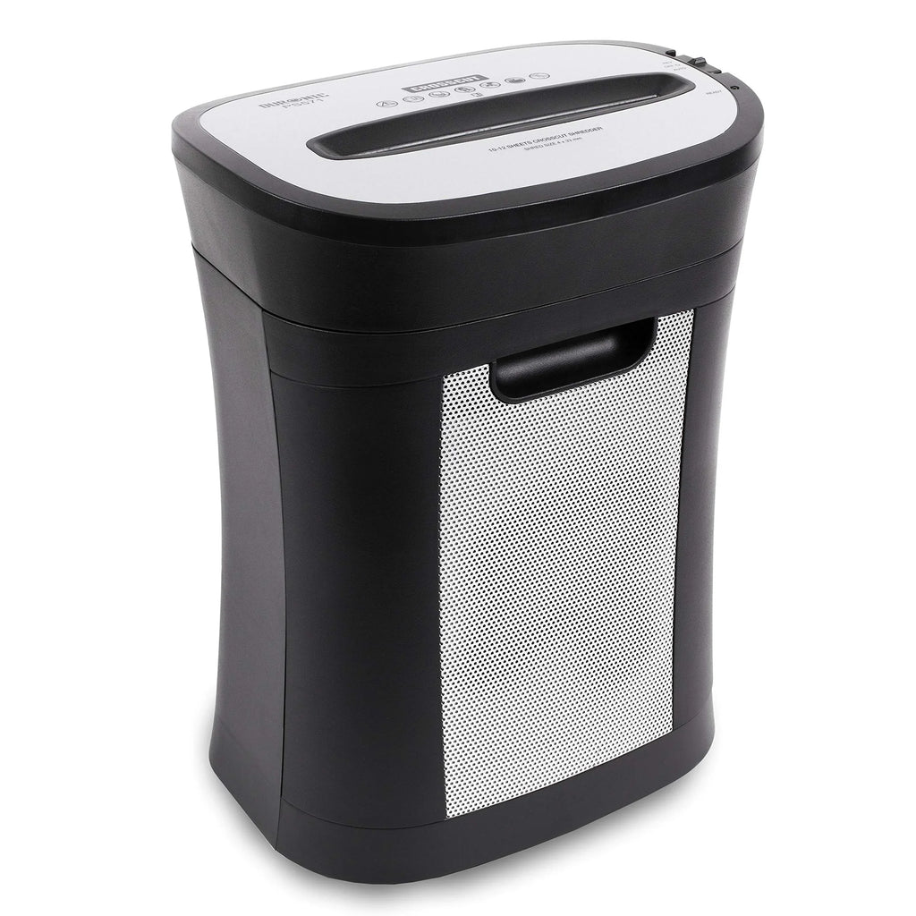 2025 Duronic Trituradora PS571, corte cruzado, hasta 12 hojas, destructora de documentos compacta y robusta, para uso doméstico y oficina, destruye papel, tarjetas de crédito, sobres, documentos – Negro, P4