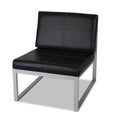 2025 Silla cúbica sin brazos de la serie Alera Reception Lounge, Negra/Plata