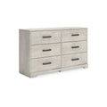 Cajonera Shawburn de 6 Cajones Estilo Granja Moderna de Signature Design by Ashley, Acabado Blanco Roto