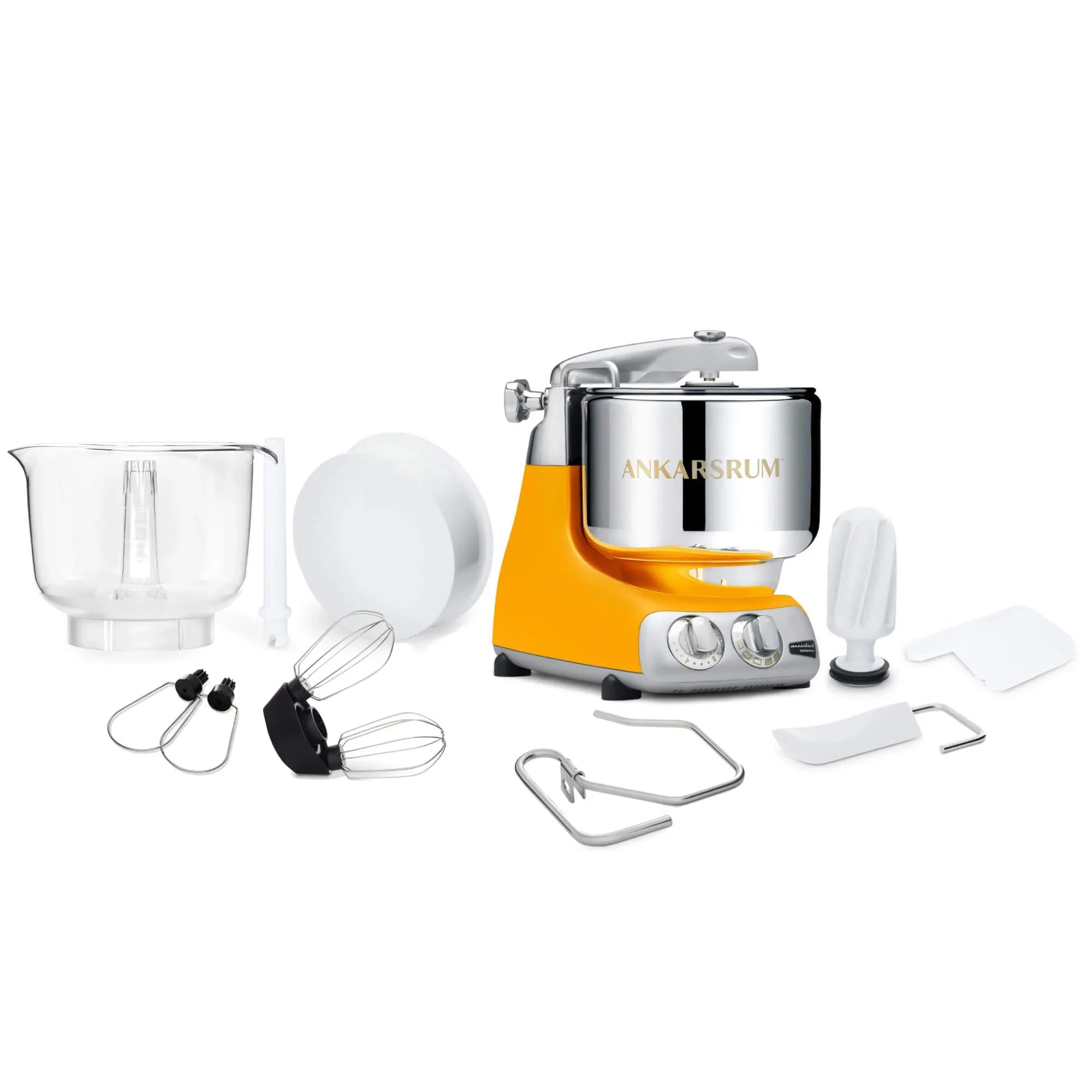 2025 Ankarsrum Assistent Original 6230 robot de cocina – diseño retro, 1500 W, bol de acero inoxidable de 7 L, 16 accesorios, garantía de 7 años, Sunbeam Yellow