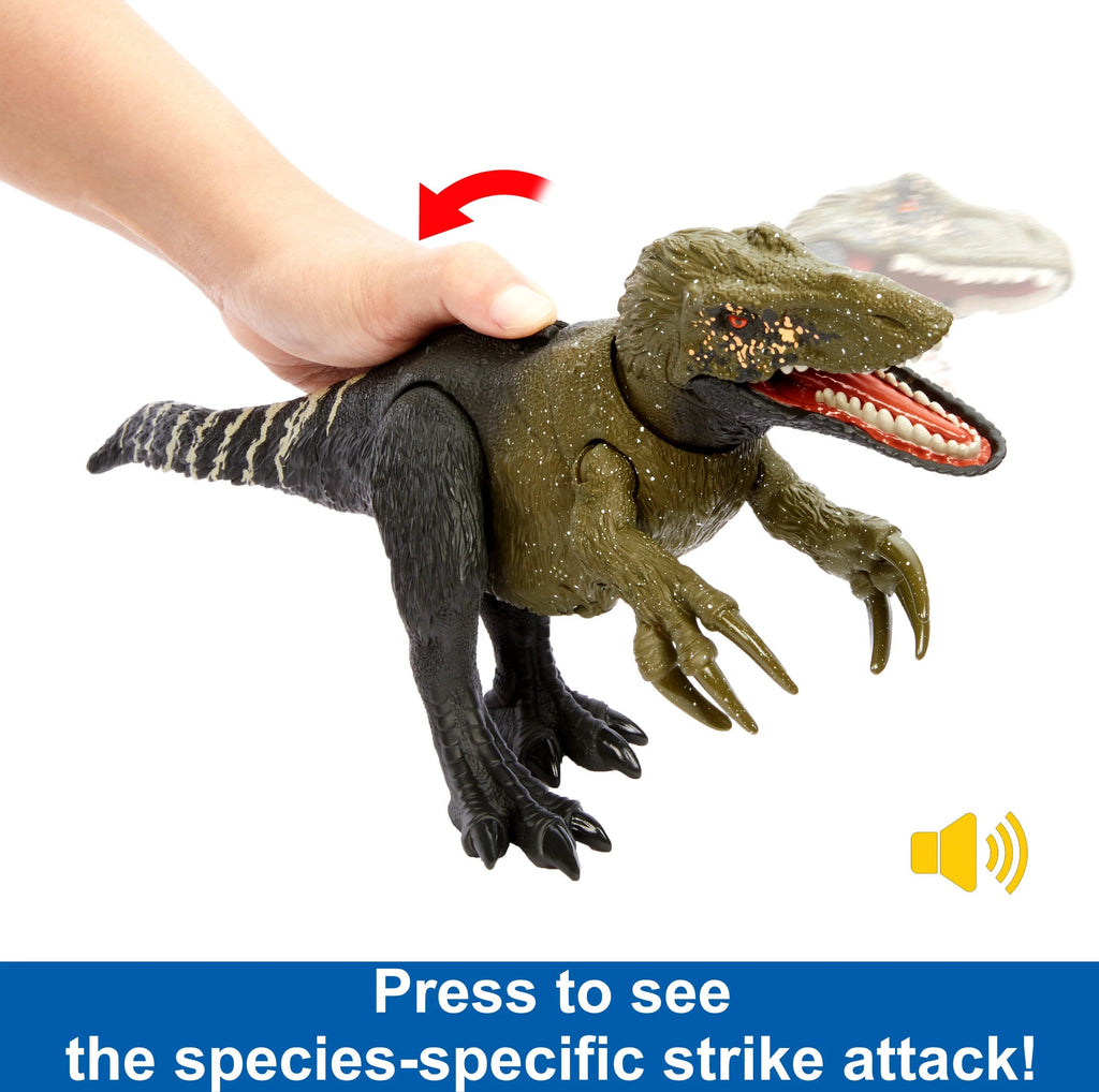 Figura de Dinosaurio Jurassic World Wild Roar Orkoraptor con Sonido