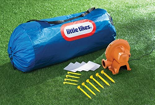 Little Tikes Jump 'n Slide Bouncer - Casa Inflable Saltarina Plus Soplador de Alta Resistencia con GFCI, Estacas