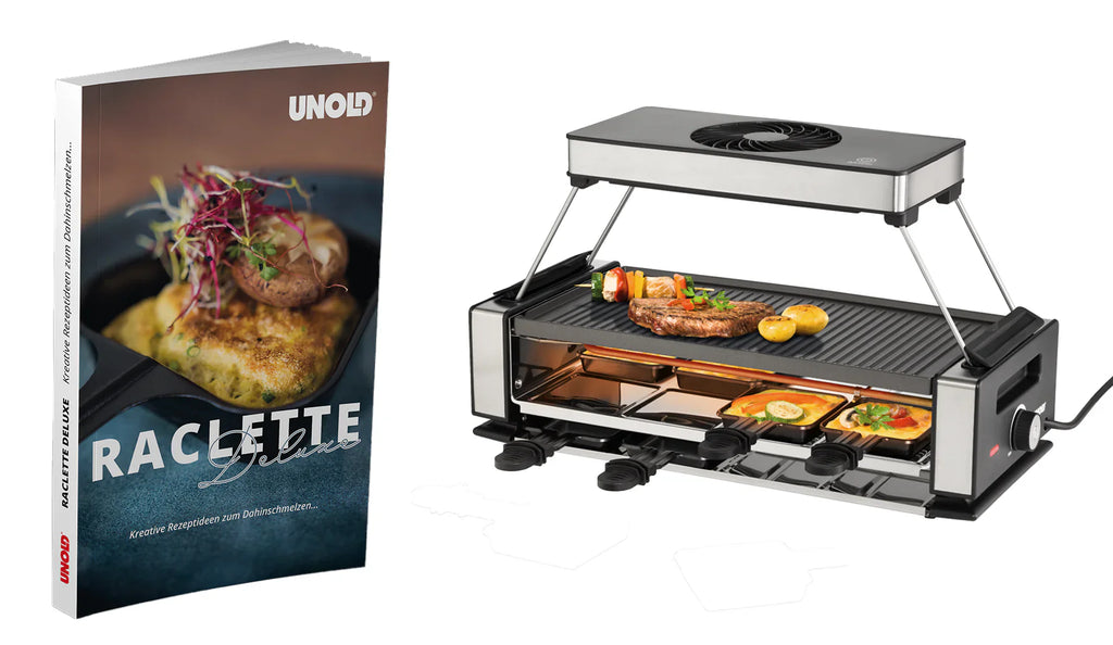 2025 Raclette Smokeless con libro de recetas – Raclette sin humo con tecnología Smokeless