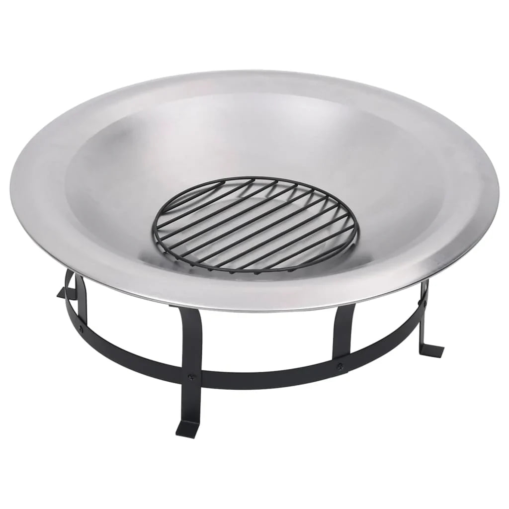 2025 Brasero con rejilla de acero inoxidable de 76 cm, fogón, atizador, pantalla contra chispas