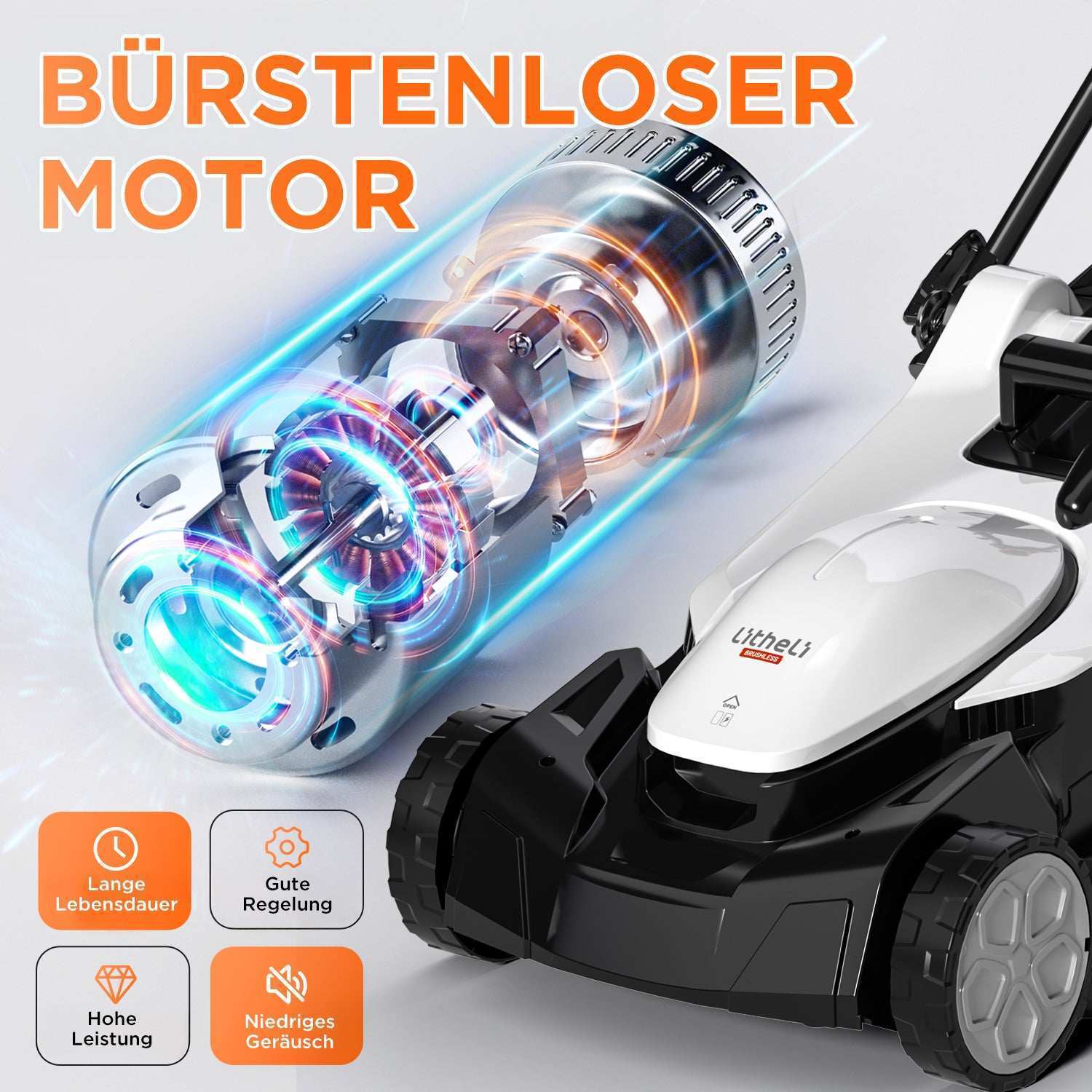 2025 Cortacésped autopropulsado inalámbrico U20 43 cm brushless | Incluye 2 baterías de 4,0 Ah | Corte fácil hasta 500 m²