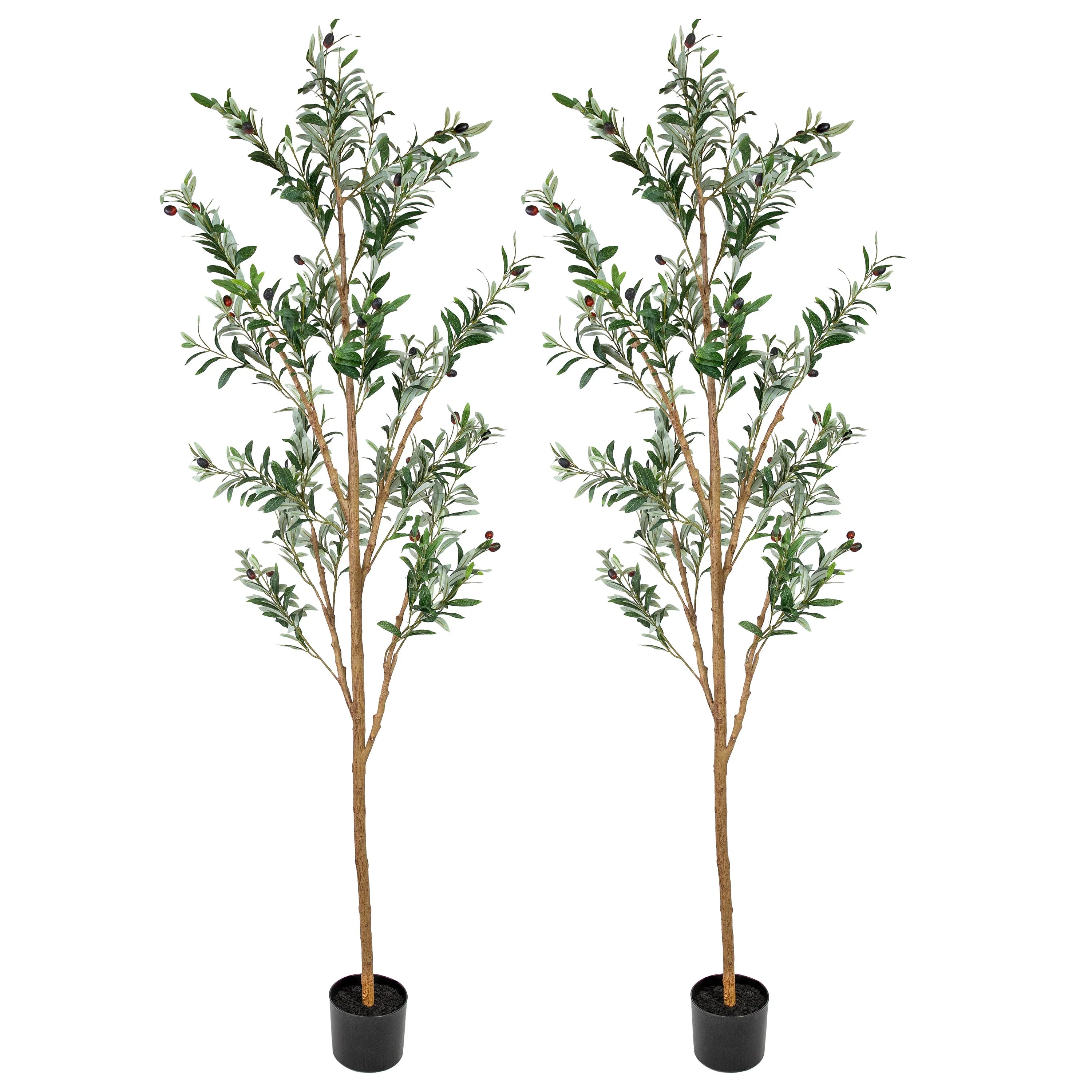 2025 Árbol de olivo artificial en maceta con hojas de seda de Sunnydaze