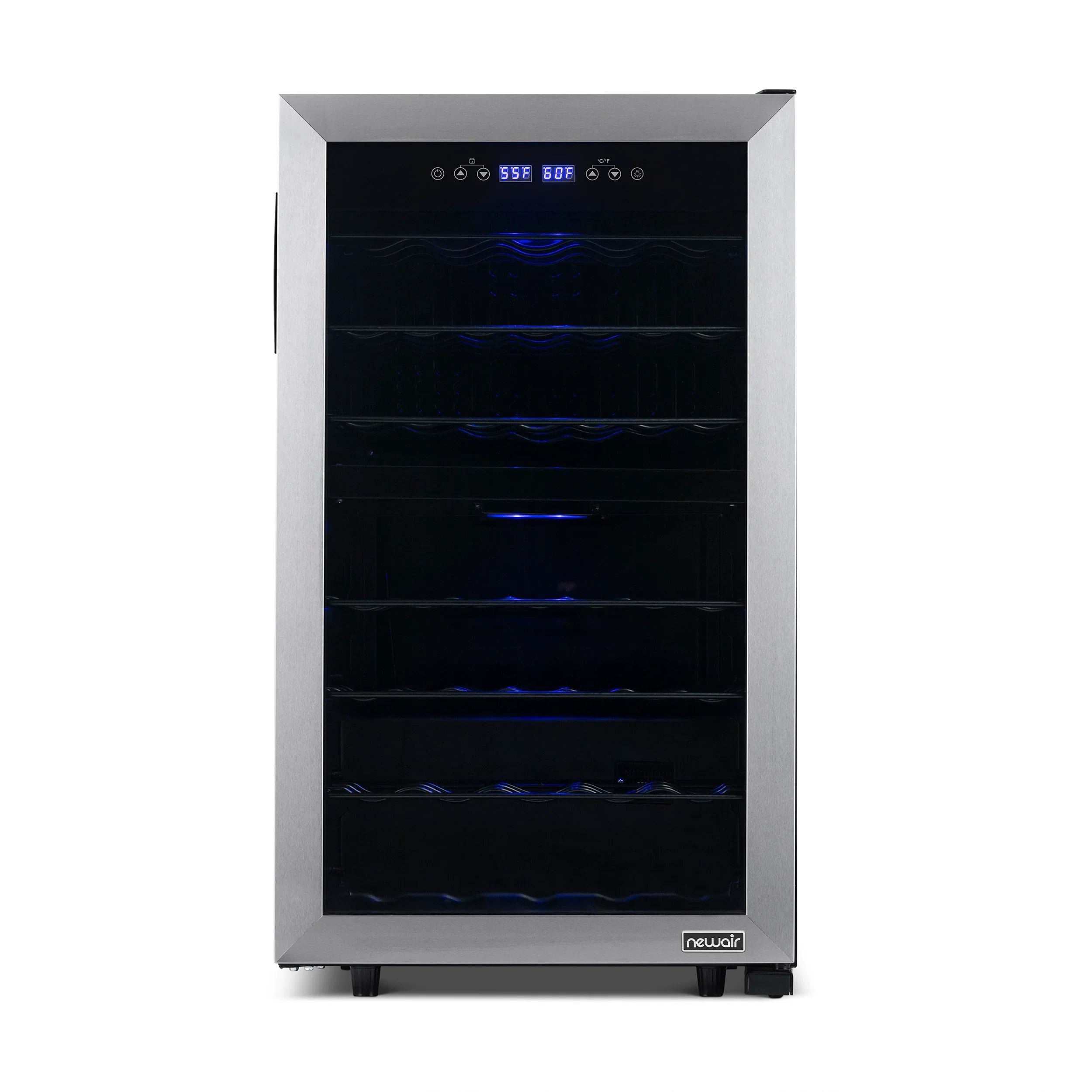 2025 Refrigerador de Vinos Independiente Newair® de Acero Inoxidable – 43 Botellas – 18,9" con Doble Zona
