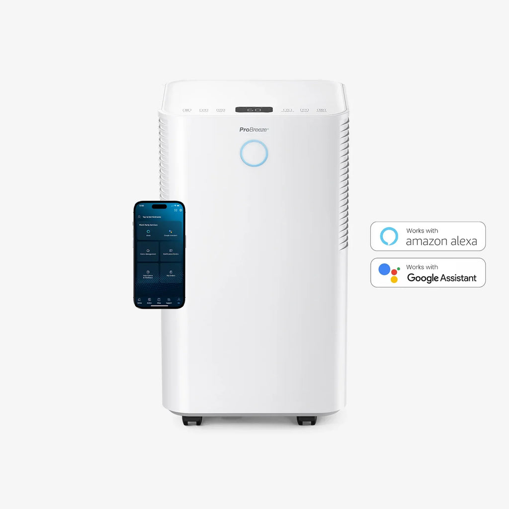 Deshumidificador silencioso y de bajo consumo OmniDry 12L con control mediante aplicación inteligente