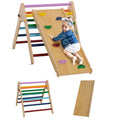 Triángulo De Escalada De Madera 3 En 1 Con Rampa Multicolor Aiyaplay