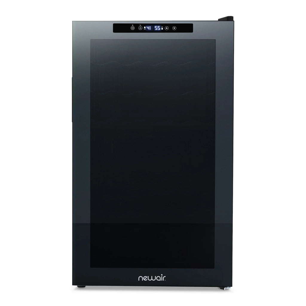 2025 Refrigerador de Vinos Independiente Newair® Negro – 33 Botellas, Doble Zona – 19,5"