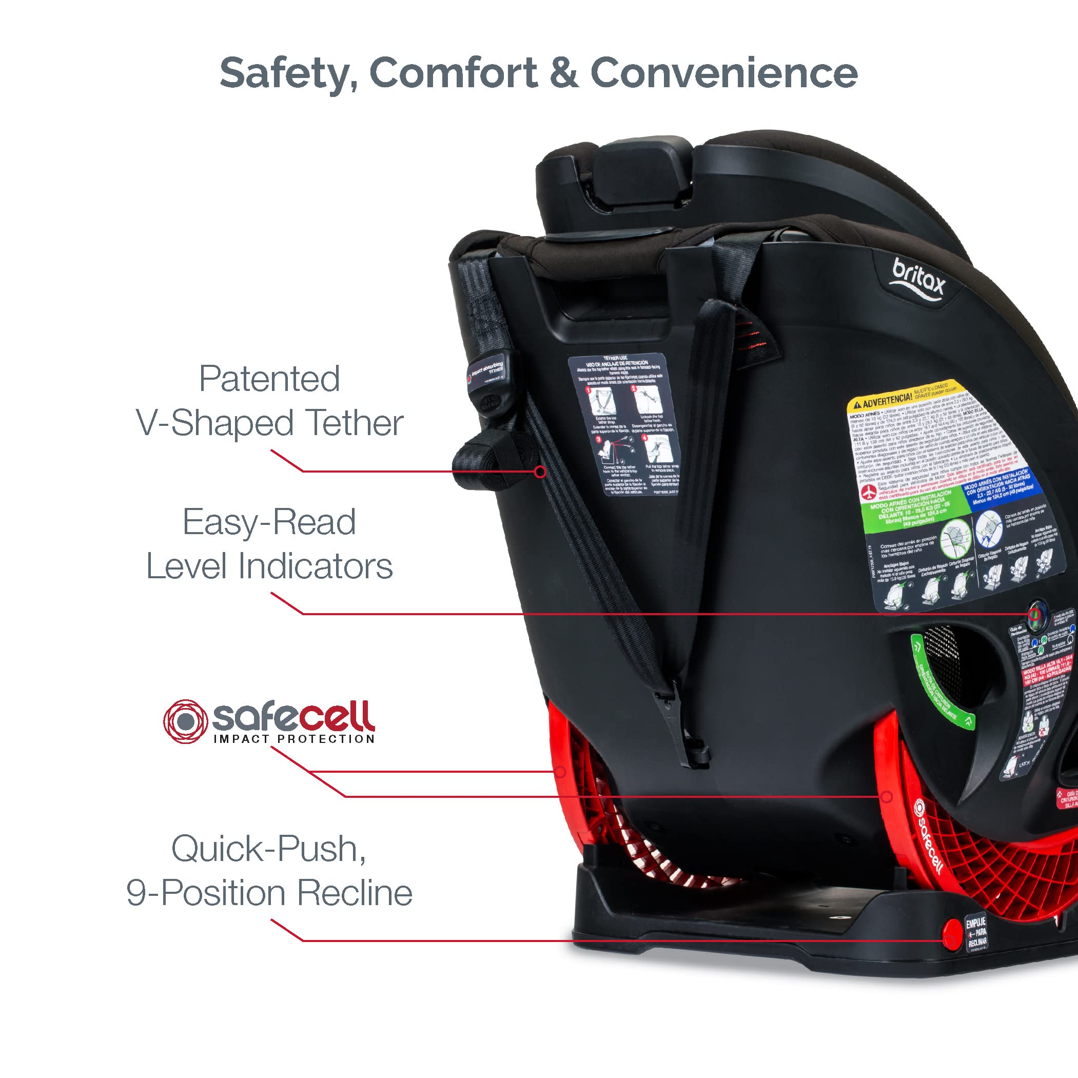 2025 Britax One4Life Asiento de Auto Convertible ClickTight, Eclipse Negro