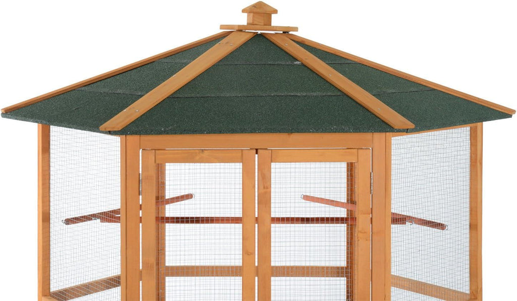 viario Hexagonal Grande de Madera para Exteriores con Techo Cubierto