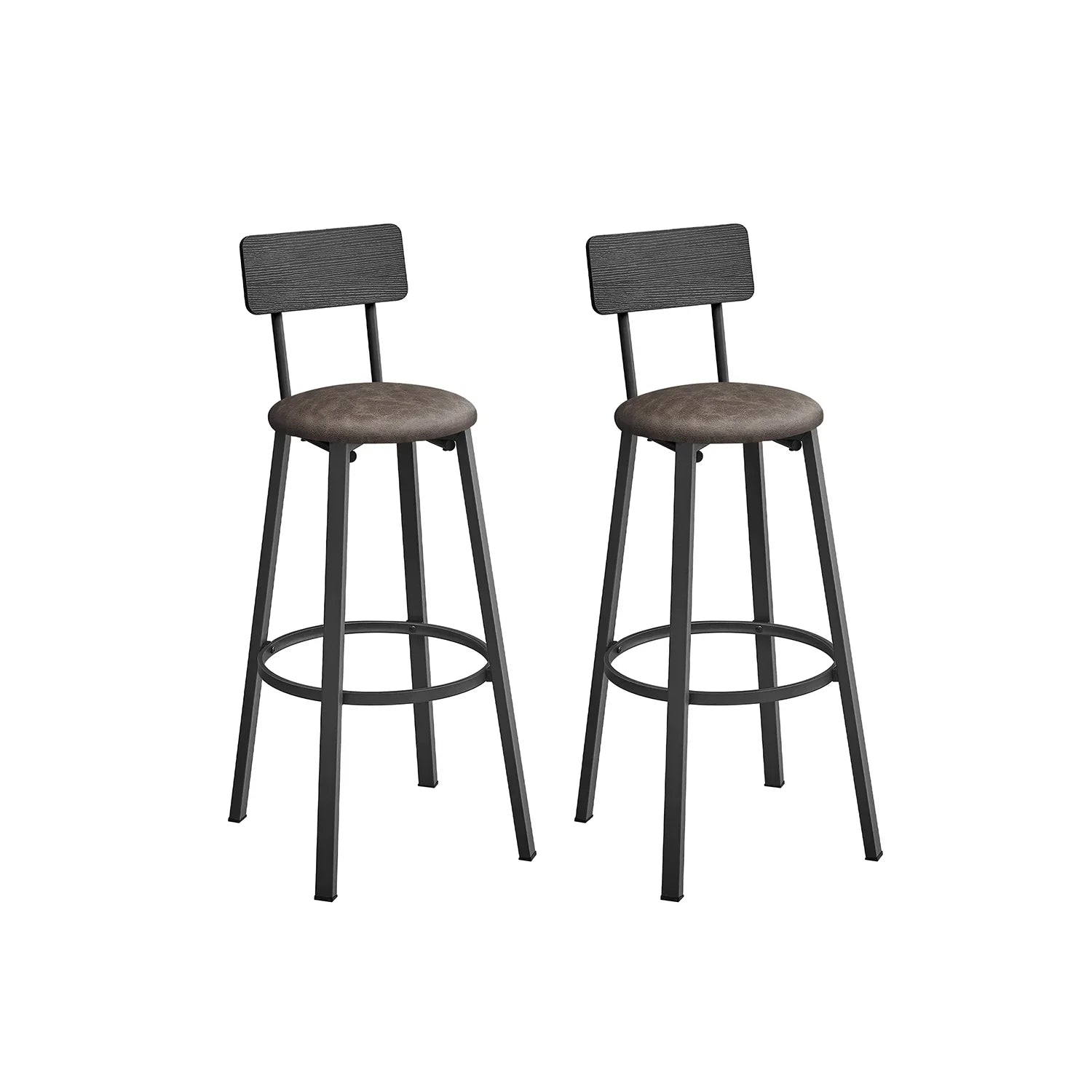 Taburetes de Bar de Barra Tapizados de PU Taburete Alto con Reposapiés