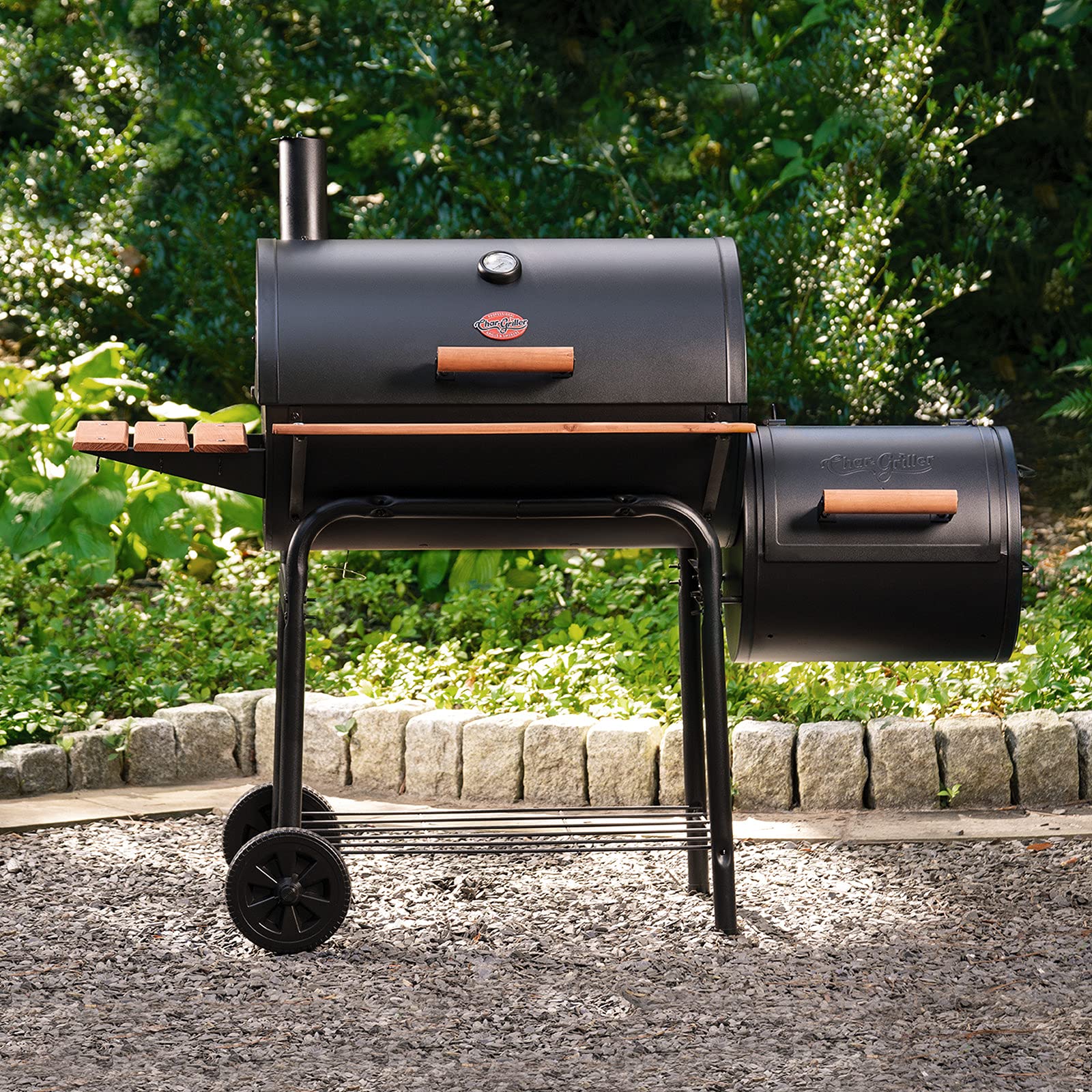 2025 Char-Griller 1224 Smokin Square Parrilla de Carbón y Ahumador Offset