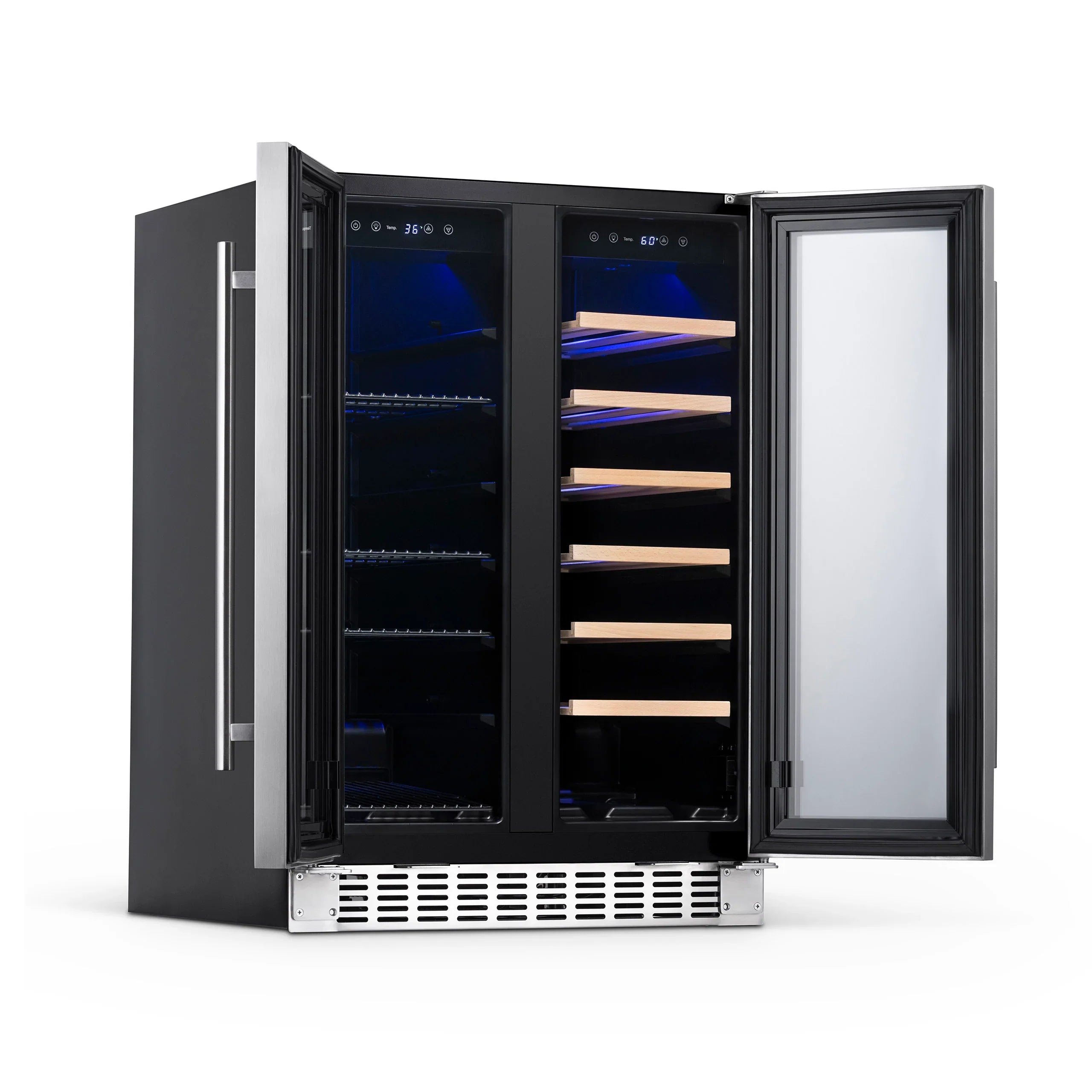 2025 Newair® Refrigerador Premium para Bebidas Empotrable de Doble Zona – 58 Latas y 18 Botellas – 24"