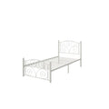 Estructura de cama moderna de metal blanca, tamaño Twin – Embellece tu habitación