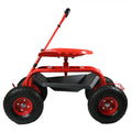2025 Carrito de Jardín Rodante Sunnydaze con Asiento Giratorio y Manillar de Dirección
