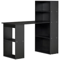 Escritorio de Ordenador Moderno de 120 cm con Estantería, Mesa de Estudio y Estación de Trabajo con 6 Estantes, Negro