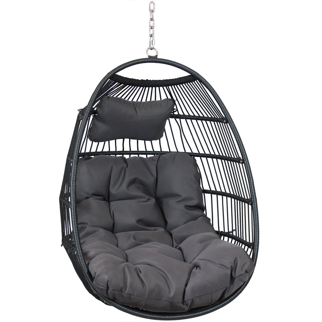 2025 Silla Colgante de Exterior Sunnydaze Julia en Forma de Huevo con Cojines