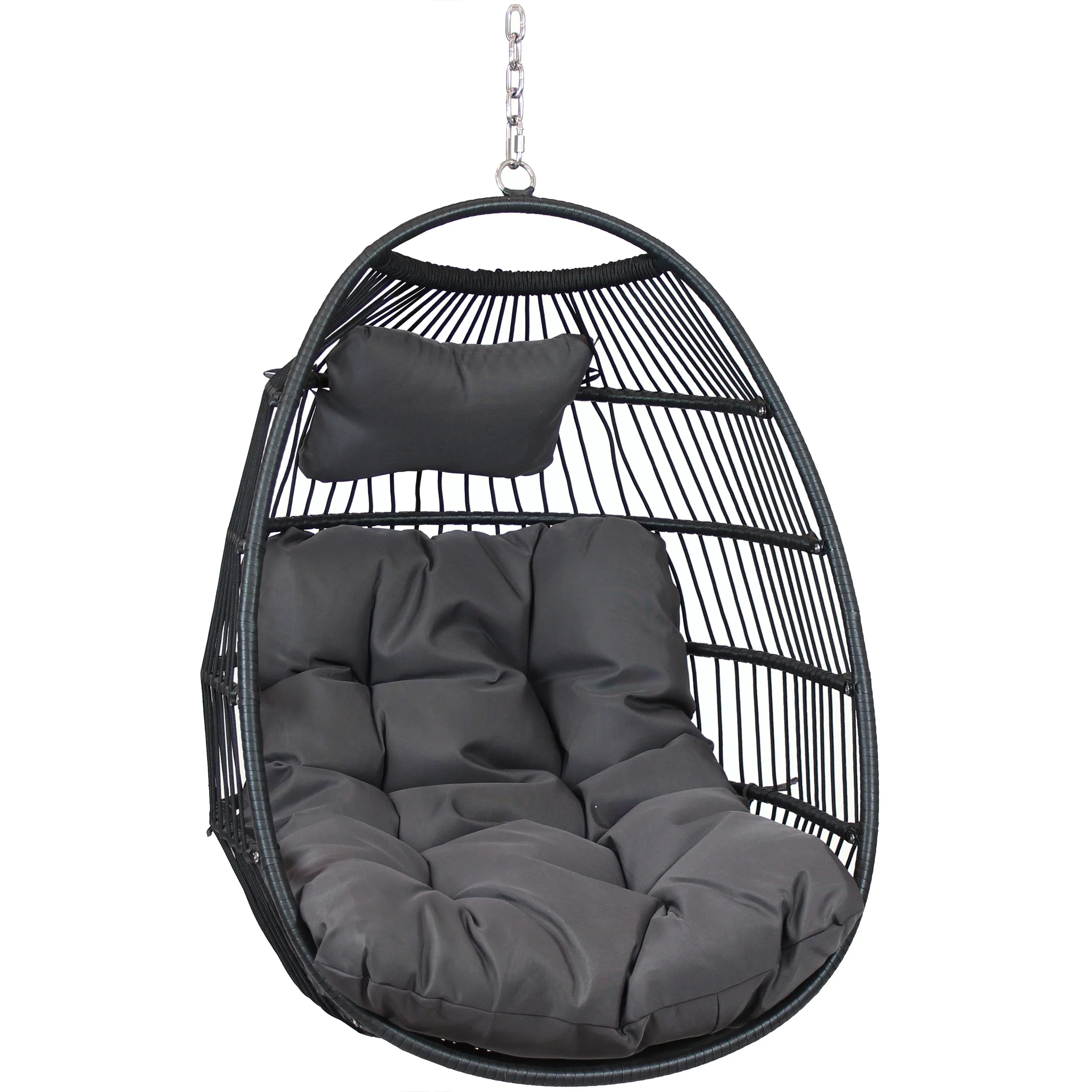 2025 Silla Colgante de Exterior Sunnydaze Julia en Forma de Huevo con Cojines