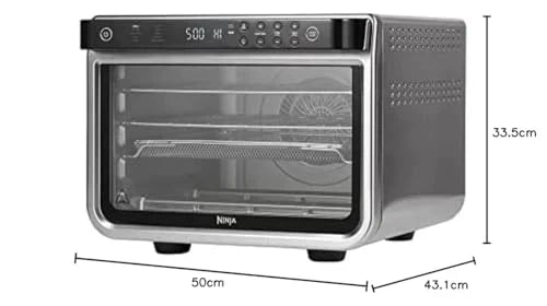 2025 Horno multifunción Ninja Foodi 10 en 1, mini horno portátil para encimera, horno versátil con 10 funciones de cocción; Air Fry, asar, grill, hornear y más, plata/negro DT200EU