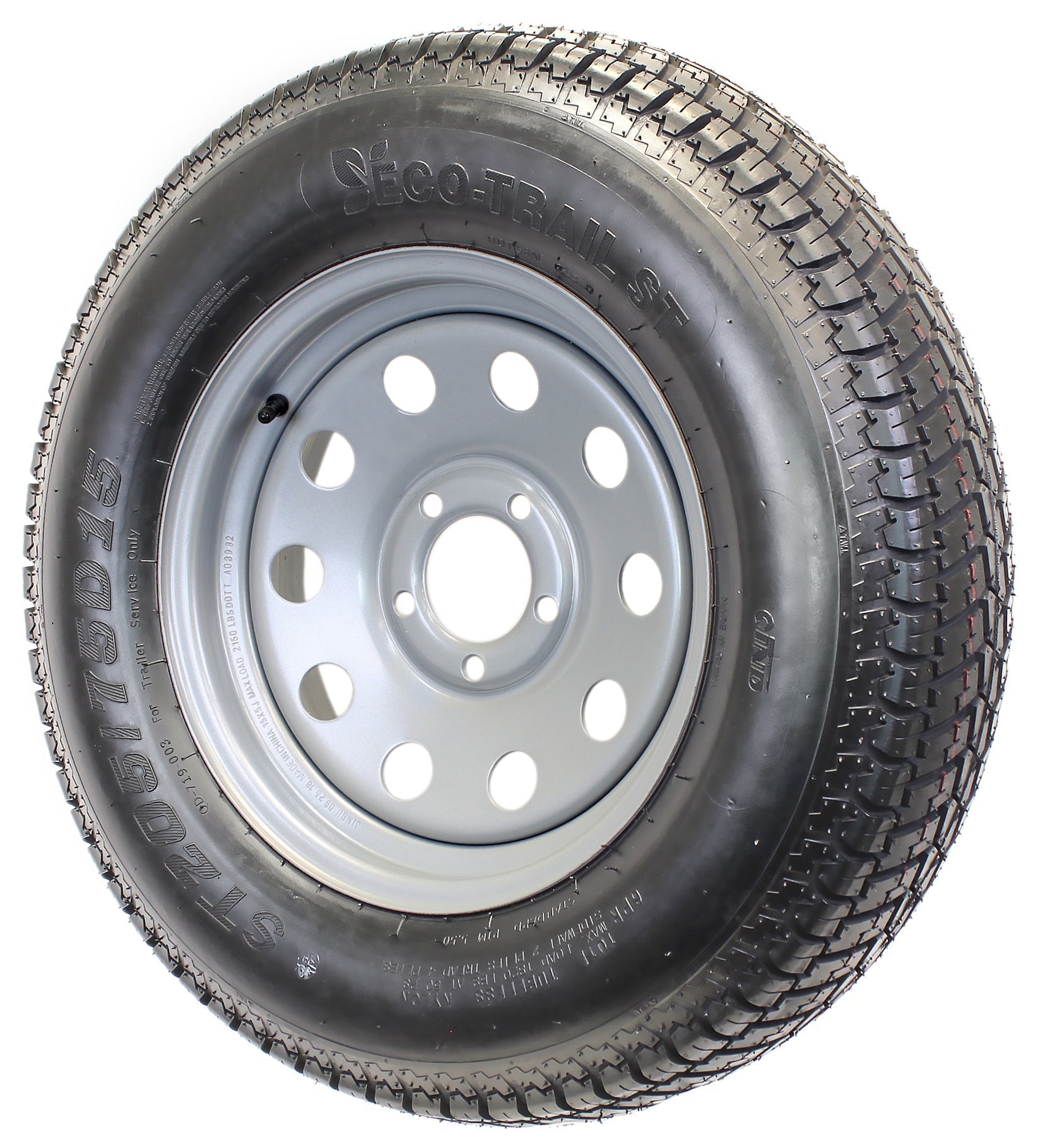 Neumático de remolque montado en llanta ST205/75D15 F78-15 205/75-15 LRC 5 agujeros, llanta modular plateada