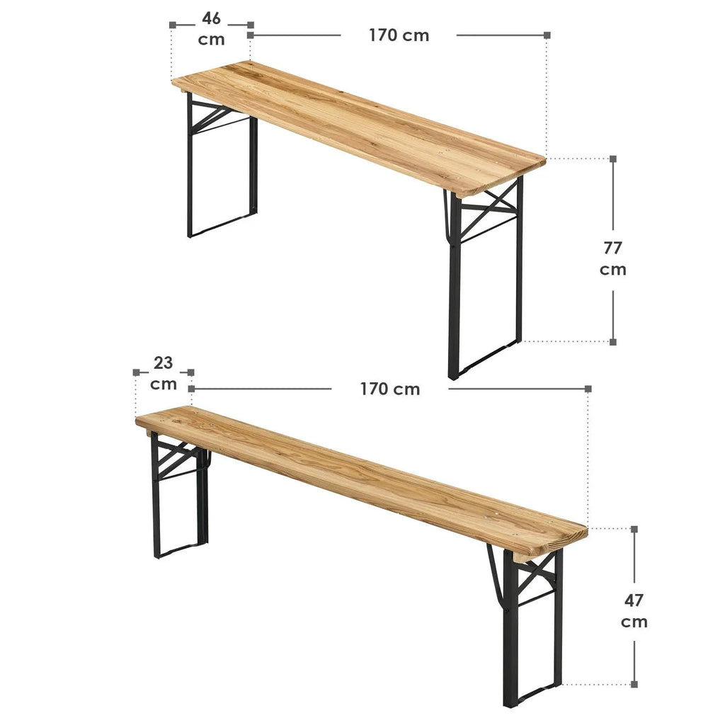 2025 Conjunto de mobiliario plegable para fiestas Bichl de 3 piezas en madera