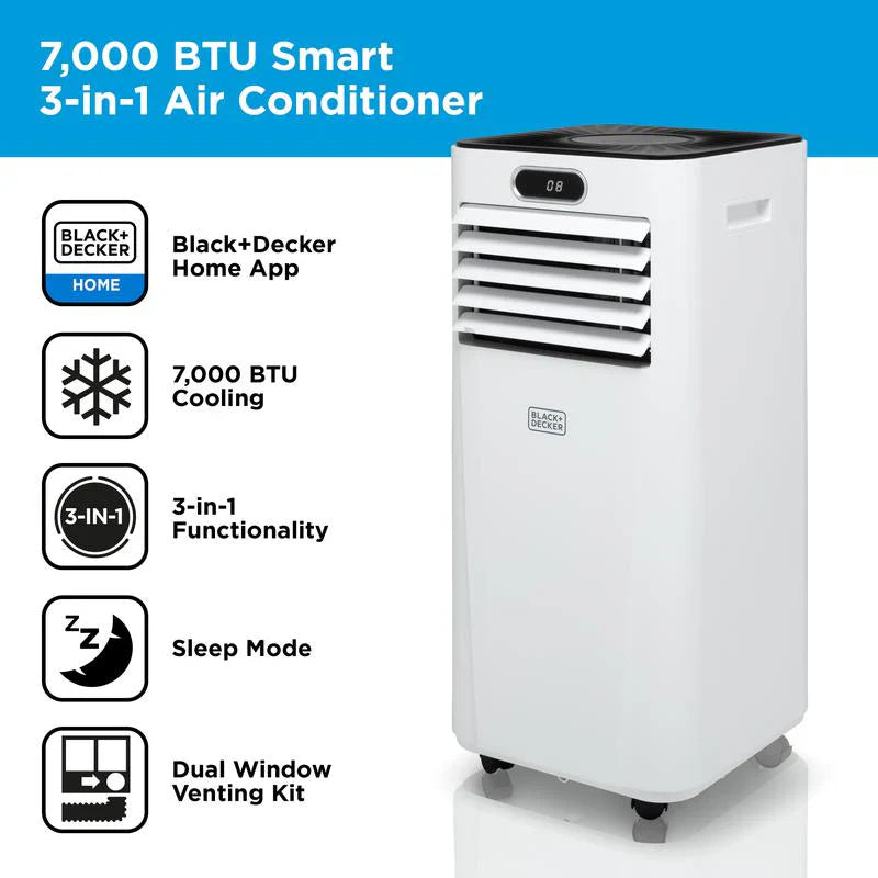 2025 Aire Acondicionado Móvil Inteligente Black+Decker BXAC40024GB 7000 BTU