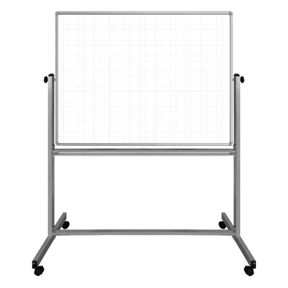 2025 Pizarra blanca móvil magnética de doble cara con cuadrícula Ghost Grid (117 cm x 91 cm)