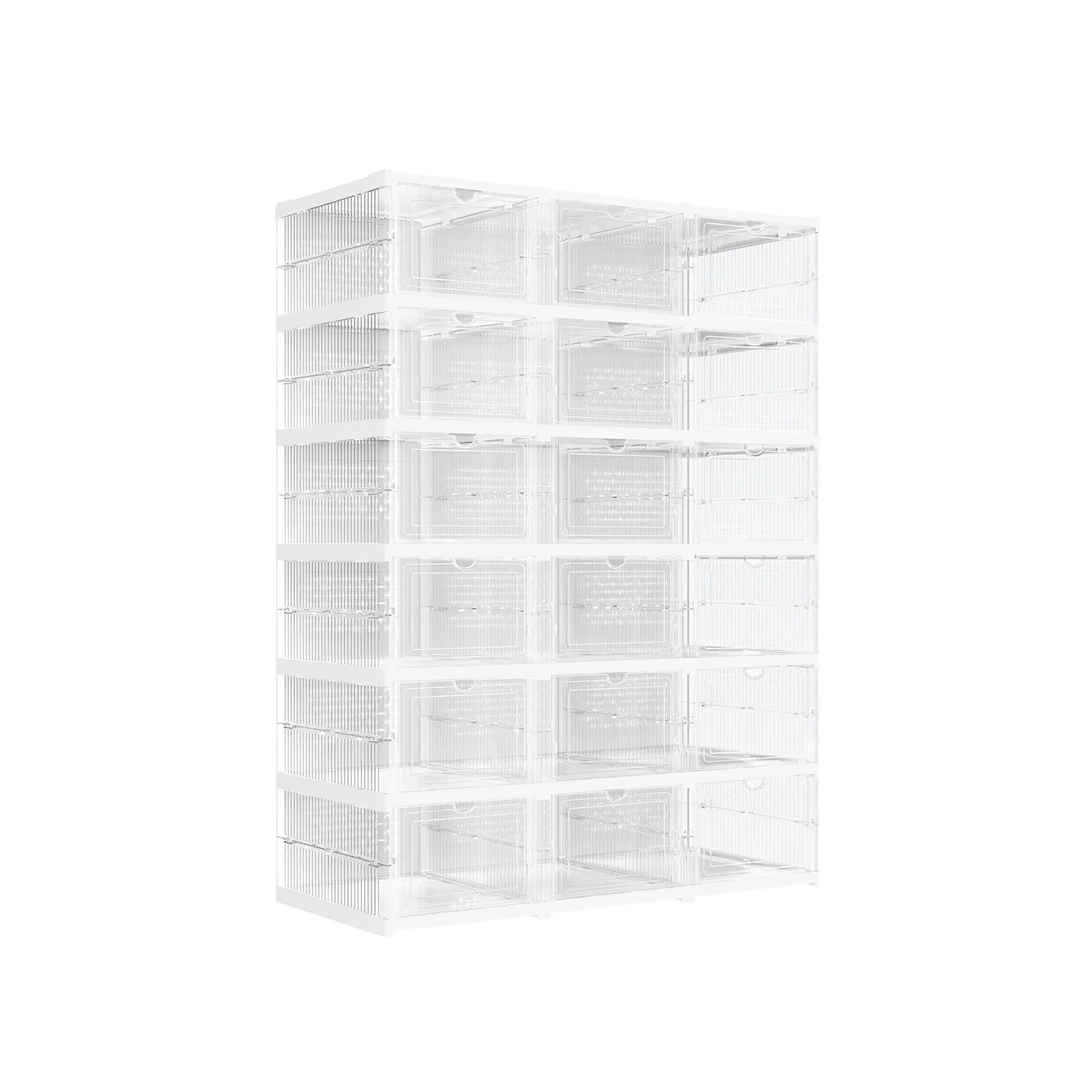 Juego de 18 Cajas para Zapatos Transparente y Blanco Nube